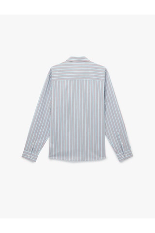 Koton Regular Fit Klasik Yaka Poplin Pamuklu Uzun Kollu Çizgili Gömlek Kırmızı Çizgili 6sam60050nw