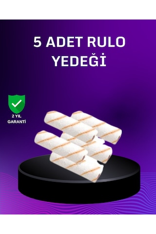 Hepsi 5 Li Mini Rulo Boya Seti Duvar Tavan Emülsiyon Uygulama Najmaddin