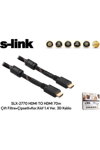 S'link Slx 2770 Hdmı To Hdmı 70M Çift Filtre Çipsetli Kor.Kılıf 1