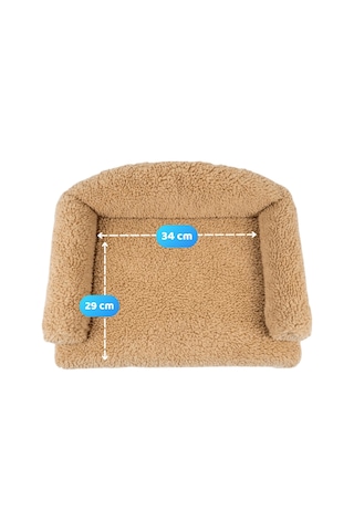 Reyo Pet Peluş Kedi Koltuğu Kedi Kanepesi Kedi Yatağı Evcil Hayvan Dinlenme Koltuğu Rahat Kedi Sofa Yatağı 45 x 33 x 25 CM Bej