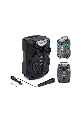 Ao-835-832 Karaoke Mikrofonlu Wireless Hoparlör - Speaker Işıklı Usb Şarjlı Dc 5v - Tf - Aux 8 Inc I