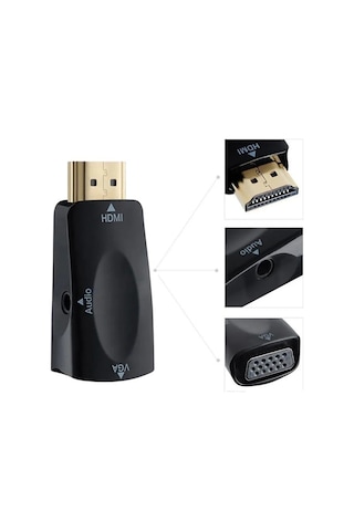 Powermaster Pm-13645 Hdmı Erkek To Vga Dişi Audio Girişli Çevirici Aparat