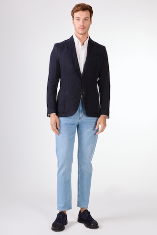 Dufy Lacivert Mono Yaka Slim Fit Erkek Ceket Lacivert