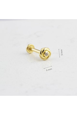 Glorria Altın Gül Tragus Piercing Çok Renkli