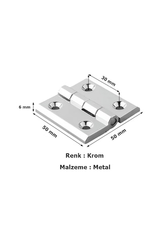 Dolap Kabin Menteşesi Metal 5 Cm Krom Krom