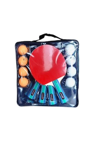 Ranyeek 4 Raket 8 Toplu Ping Pong Seti - Aile Grubu İçin Taşınabilir Spor Malzemesi, 7 Katman Ahşap Raketler Ve Taşıma Çantası