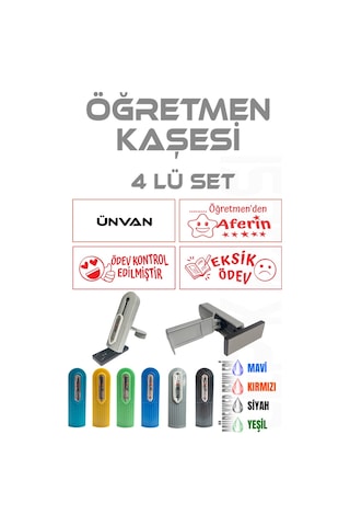 Öğretmen Kaşesi Aferin Kaşesi Cep Kaşesi 4 Lü Set