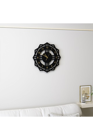 Galaxy Duvar Saati Siyah Gold Siyah - Gold