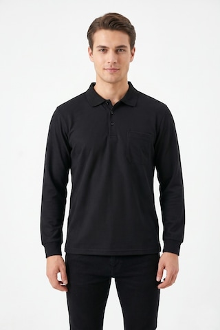 Dynamo Erkek Mevsimlik Polo Yaka Cepli Sweatshirt Bgl-st05366 Siyah