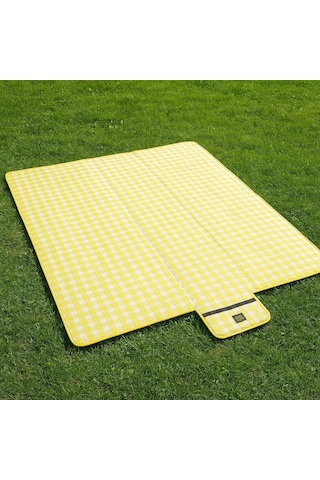 Pinterest Piknik Örtüsü 160x150 Cm Su Geçirmez Çift Katlı Kamp Ve Plaj Örtüsü Sarı Çok Renkli