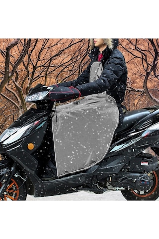 Bundera Scooter Diz Koruma Örtüsü Yağmur Soğuk Rüzgar Önleyici  Rüzgarlık Motorsiklet Dizlik Gri