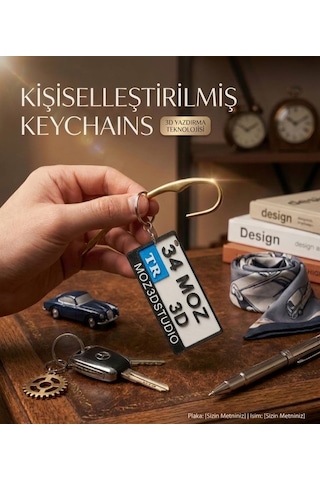 Kişiye Özel Motor Plaka Anahtarlık Çok Renkli