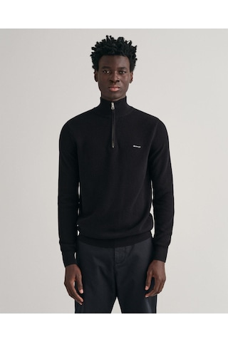 Gant Erkek Siyah Regular Fit Yarım Fermuarlı Kazak-10746 5-siyah