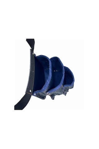 Hakiki Deri Kroko Cepli Tekniker Çivi Önlüğü Bel Çantası Lacivert