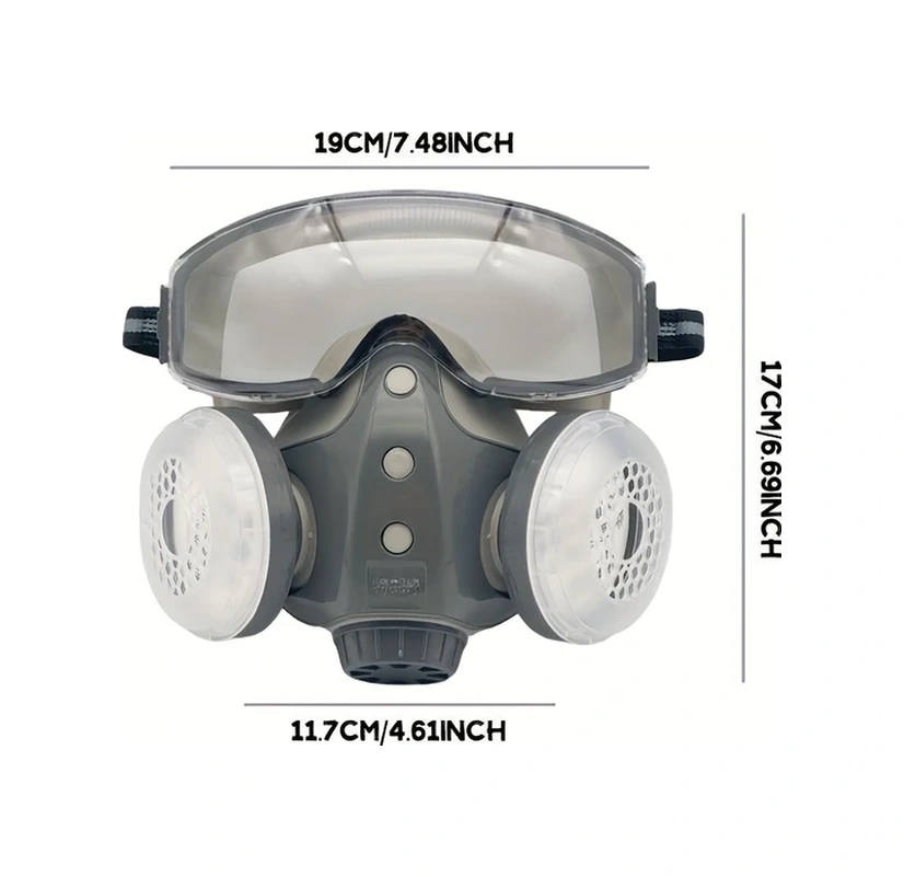 Willowhaven Toz Maskesi Yeniden Kullanılabilir Tam Yüz Koruyucu Maske Gözlüklü Endüstriyel Sprey Boya