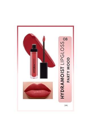 NoteCosmetics Hydramoist Lipgloss 08 Party Mood Nemlendirici Dudak Parlatıcıs - Kırmızı
