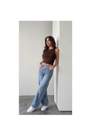 Bluemarlin Kemer Dilli Taş Detaylı Taş İşlemli Straight Jeans Taş
