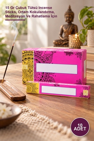 10 Adet Nag Champa Aromalı Tütsü Çubuğu 15 Gr Çubuk Tütsü Incense Sticks, Ortam Kokulandırma, Meditasyon Ve Rahatlama İçin