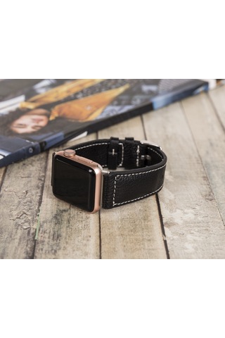 Apple Watch Uyumlu Deri Kordon 42-44-45mm Nm4-as1 Siyah Diğer