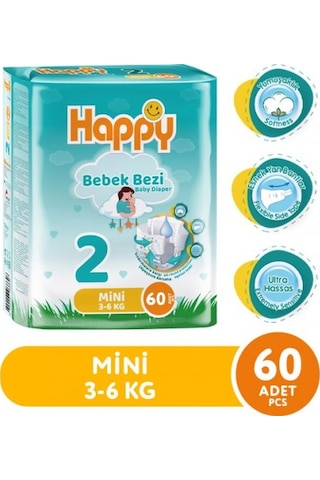 Happy Bebek Bezi Mini 2 No 60 Lı