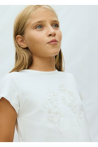 Mayoral Kız Çocuk T-shirt 6002 Krem