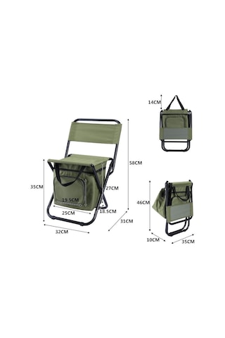 Jian Fan Taşın Açık Katlanır Şandalye Üç Birdir Aradaşez Uzun Yeşil