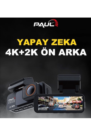 4k Yapay Zekalı Araç Kamerası Ön Arka Plaka Okuma, Hız Göstergesi, Gps Harita, Adas, 5g Wi-fi
