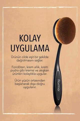 Flormar Yatay Eğimli Fondöten Fırçası - Oval Foundation Brush - 039 - 8690604598496