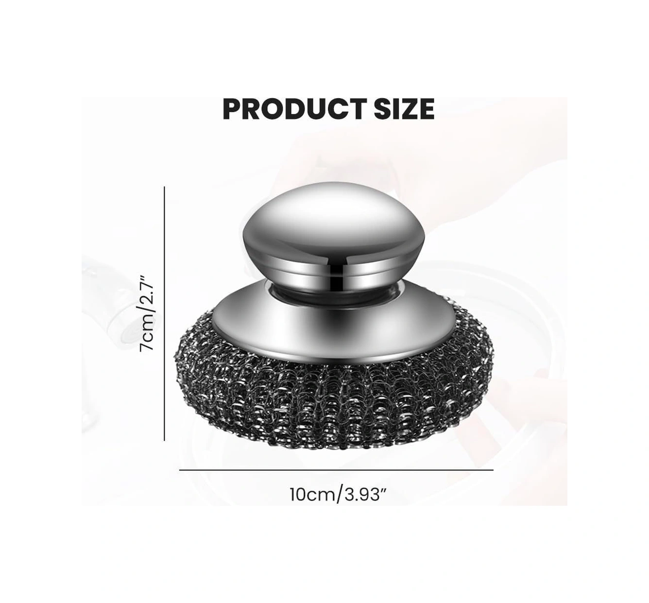 Xiyyadms 2 Adet Paslanmaz Çelik Telli Temizlik Topu - Evde Kullanıma Uygun, Kireç Ve Leke Kaldıran, Fırça Olmadan Fırın Ve Tava Temizleyici Gümüş