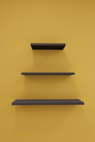 Asra Trend Modern 3'lü Uçan Raf Çok Amaçlı Duvar Rafı Organizer%100 Mdf Kitaplık Mutfak Banyo Rafı Drf-05 Koyu G Genel
