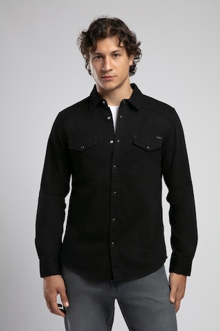 Lee Cooper Worner 1 Erkek %100 Pamuk Jean Gömlek-19642 Siyah