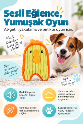 Outward Hound Durablez Chicky Düdüklü Peluş Köpek Oyuncağı Xs