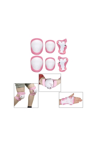 Suntek Çocuklar Kaykay Bisiklet Koruyucu Dişli Kıyafet Diz Pembe