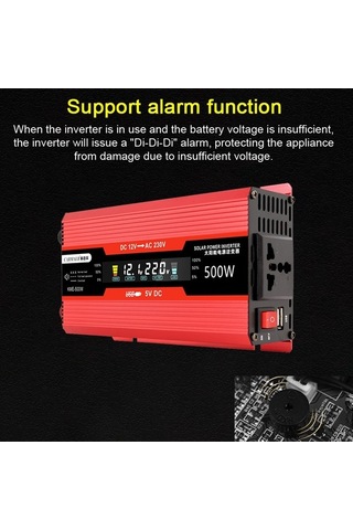 Dancemonkey 500w Araba Güç İnvertörü 12v İla 220v Ac Dönüştürücü Güneş Enerjisi
