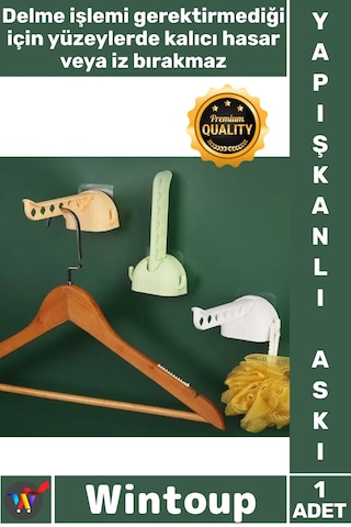 Askı Güçlü Duvar Dolap Mutfak Banyo Düzenleyici Minimalist Portatif Şık Kendinden Yapışkanlı Askı Çok Renkli