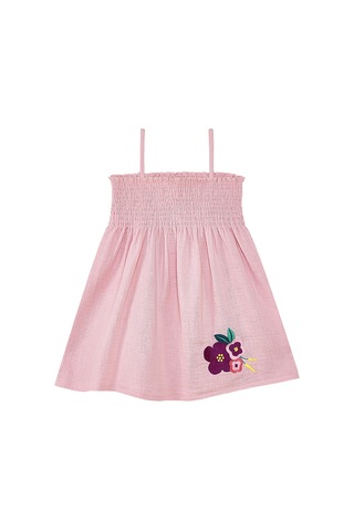 Denokids Çiçekli Gülkurusu Kız Bebek Çocuk Müslin Elbise Çok Renkli