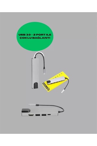 Home 4k Hdmı Çıkışlı, Gigabit Ethernet'li Usb C Çoklu Port Hub