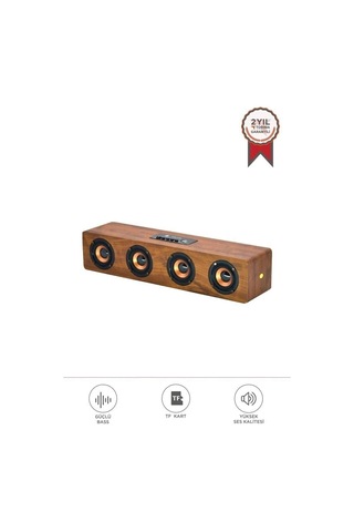 Delux Serisi Torima Kts1108 Ahşap Bluetooth Hoparlör Eğlence Aleti Arkadaş Hediyesi Özel Gün
