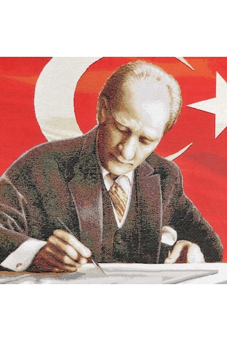 Figüratif Seri-F44 Dokuma Goblen Kumaş-Atatürk Portresi