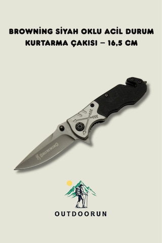 Browning Siyah Oklu Acil Durum Kurtarma Kamp Çakısı siyah