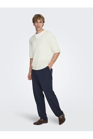 Only & Sons Onswyler Lıfe Rlx 12 Ss Splıt Knıt Noos Erkek Beyaz Kazak - 22036158