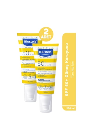Mustela Yüksek Koruma Faktörlü Güneş Losyonu Tüm Aile İçin Spf50+ 200 ML x 2