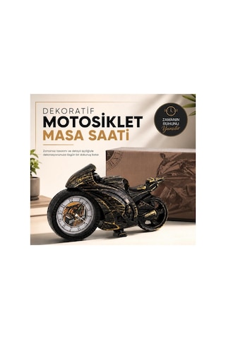 Büro Ev Ofis Hediyesi İçin Dekor Motosiklet Morif Masa Saati Diğer