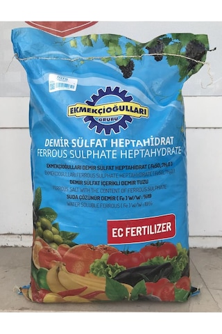Demir Sülfat Gübresi Demir Sülfat Heptahidrat Demir Tuzu 25 KG