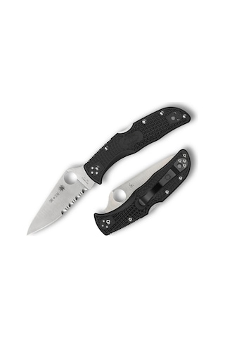 Spyderco Endela Thin Red Line Combinationedge Kamp Çakı Siyah