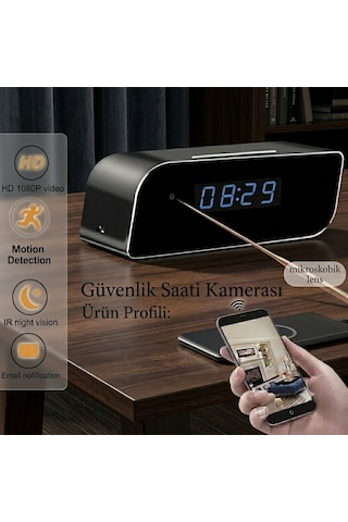 1080p Hd Mini Gizli Wifi Masa Saati Gece Görüşlü Kamera 1080p Hd Mini Gizli Wifi Masa Saati Gece Görüşlü Kamera