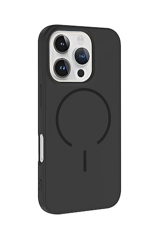Apple iPhone Uyumlu 16 Pro Max Kılıf Meta Lansman M-safe Kamera Korumalı İçi Kadife Yumuşak Renkli Süet Silikon Siyah