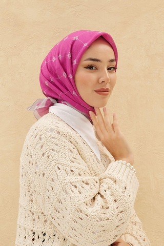 Silk Home Olinda Eşarp - Fuşya Gri - Fuşya Gri