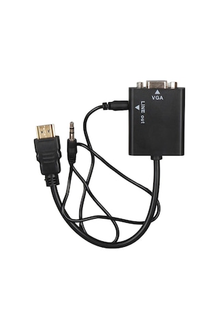 Powermaster Pm-32015 Siyah 3.5mm Ses Destekli Hdmı To Vga+audio Dönüştürücü Adaptör