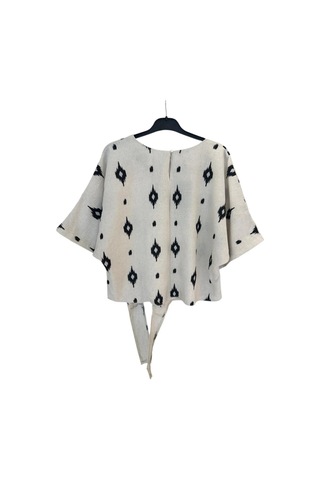 1051 Kısa Kol Önü Bağlamalı Keten Takım Siyah